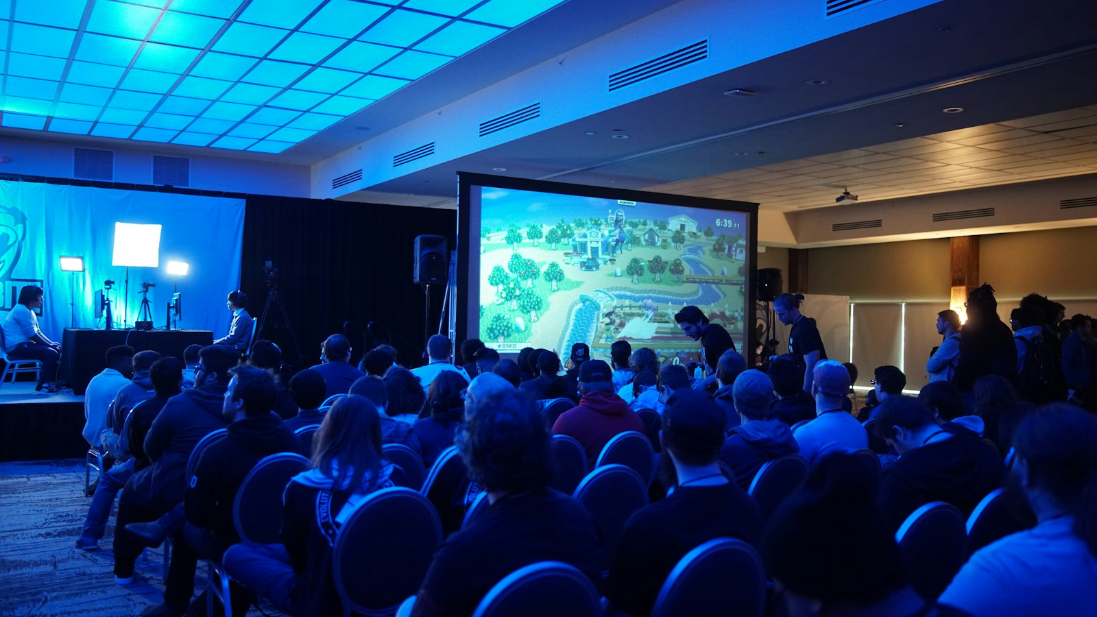 An audience gathered at a conference